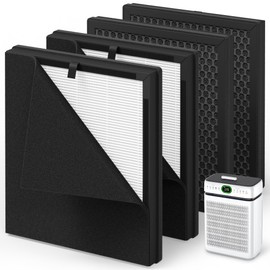 4 Packs A-2 Replacement Filters Compatible with Ameifu A-2 Double-Sided Air Purifi-er for Home Large Room Up to 3500 Sq Ft, 3-in-1 Filter with Activated Carbon Filter and Pre-filter