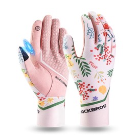 ROCKBROS Cycling Gloves Women's Spring Autumn Touchscreen Gloves Windproof Full Finger Sports Gloves Breathable Fitness Running Gloves XS-L