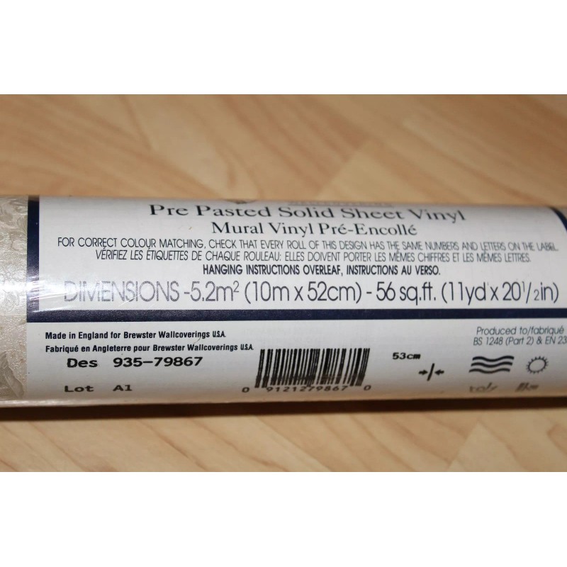Mirage Sealed Roll Pre Pasted Solid Sheet Vinyl Mirage Wallcovering