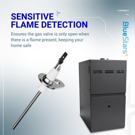 BlueStars Ultra Durable 0130F00010 Flame Sensor Replacement Part - Exact Fit for Goodman & Amana Furnaces - Replaces B1172606 B11726-06 20488501 ACS90453BXA P1257001F P1257007F - Pack of 5