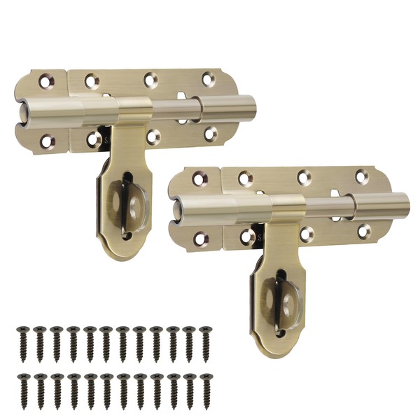 Mooche Bronze Garden Gate Bolt Lock 100mm (4inch), Slide Door