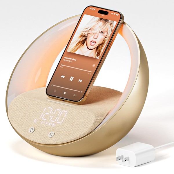 FUNFOR Bluetooth Alarm Clock, Sunrise Simulation Wake Up Night Light,
