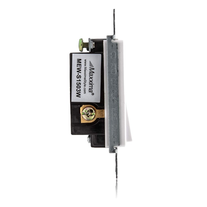 Maxxima 3 Way Decorative Wall Light Switch On/Off White 15A,