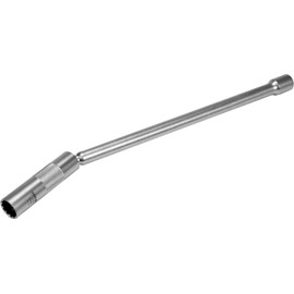 YATO Professional XXL spark plug wrench extension with joint, 14 mm, length: 310 mm, drive: 3/8 inch (10 mm) internal square, CrV steel, magnetic, spark plug socket, long joint insert