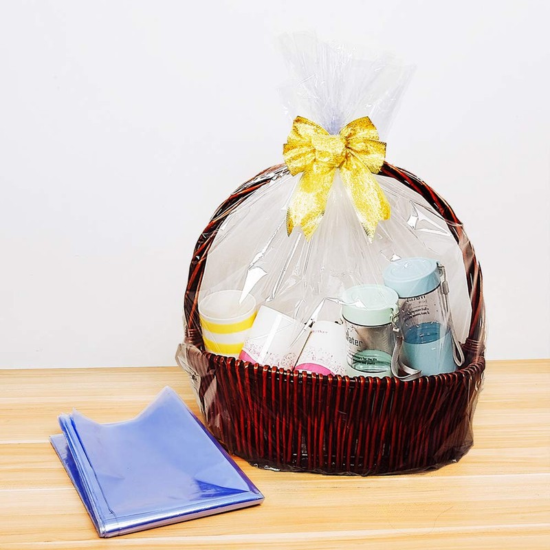 LazyMe Basket Cellophane Shrink Bags, 24x30 inch, Shrink Wrap Bags Large,