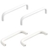 voleseni 4 Pack Aluminum Solid Cupboard Handle, Bright White U-Shaped