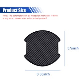 ZIMISI 4PCS Car Door Handle Cup Scratch Protectors, 3D Carbon Fiber Auto Door Bowl Guard Pad, Universal TPU Doors Handle Paint Cover Protective Sticker for Most Vehicles (Large/Black)