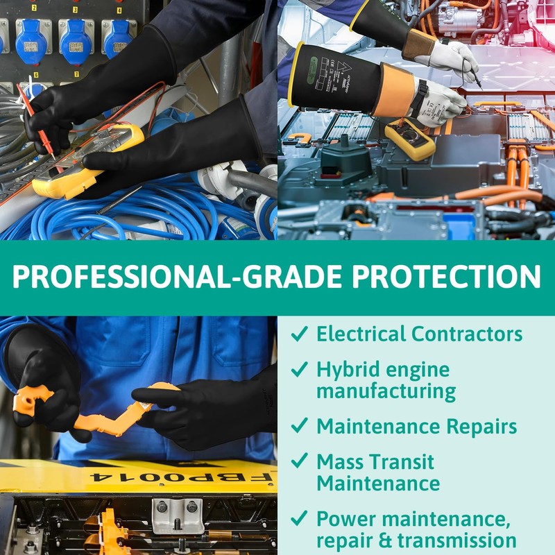 Ansell ActivArmr Electrician Work Gloves, Electrical Protection Class 00 (500V),
