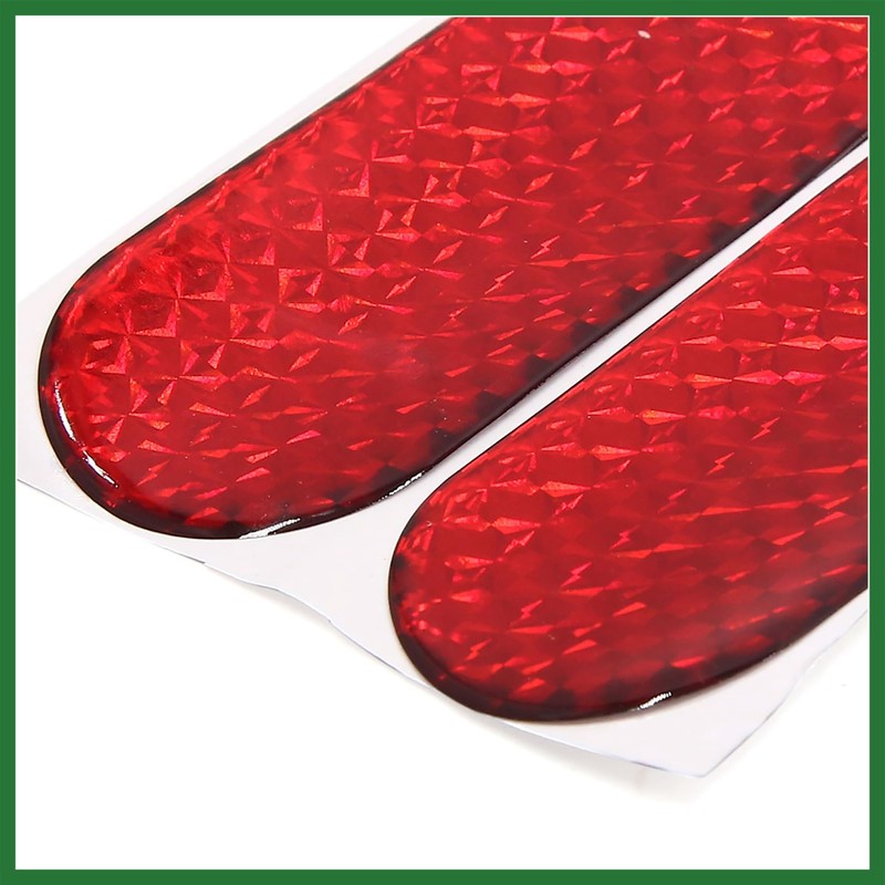 Motoforti 12cmx4cm Car Exterior Reflector Decal Reflective Sticker Red 2pcs