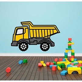 Dump Truck Construction Work Transportation Theme - Wall Decal - 32" Wide x 20" high
