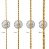 KRKCLIFE Rope Chain Necklace for Womens Mens, 2.5/3/4MM 18K Gold