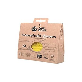 Fair Squared Household Gloves 100% Natural Latex FSC Pair Large Black One Size