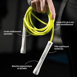 Hererope PVC Skipping Rope 6 mm Rope Skipping for Men & Women Fitness, Speed, Tricks, Cardio Training, 3.1 m Boxing Skipping Rope with Unbreakable Handles and Knot-Free Rope (Green)