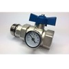 1'' UNDERFLOOR Heating Manifold Ball Valve with Thermometer RED Blue