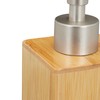 2 x Soap Dispenser, Refillable, Pump Dispenser, Bamboo & Plastic,