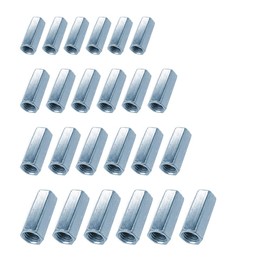 Rebanky 24 Pieces Long Nut M8 Long Rod Nut M6 Long Nuts M4 Long Hex Nut M10 Sleeve Nut Hex Nuts for Office Equipment Household Other Machines