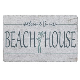 Qabliqo Beach House Decor Door Mat, Beach Welcome Summer Front Outdoor Entrance Decor Doormats, Coastal Nautical Door Mat, 17x30 Inch