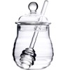 Lawei Glass Honey Jar with Dipper and Lid, 10 OZ
