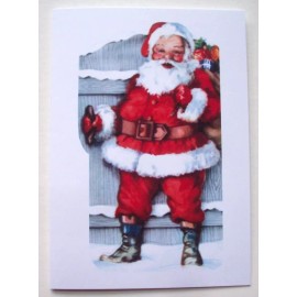 Jolly Santa Claus Retro Christmas greeting card