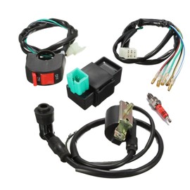 ESMUSSSEIN 5 Wiring Harness Kill Switch Coil CDI Spark Plug Conversion Kit Fit for 110CC 125CC 140cc Pit Bike