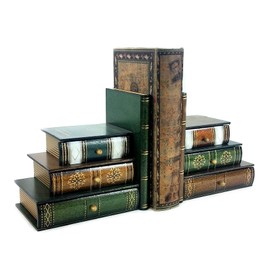 Bellaa 25389 Book Bookends with Hidden Compartments Desktop Organizer 7 inch