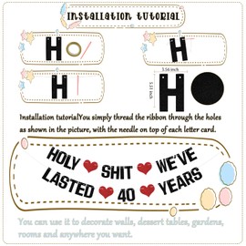 We've Lasted 40 Years Banner, Funny 40 Year Anniversary Decorations, Cheers to 40 Years Banner, 40th Wedding Anniversary Party Decor Supplies Black