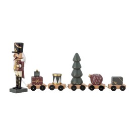 Bloomingville Vadim Christmas Train 45cm FSC Wood Nutcracker Decoration Red Green