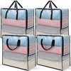 Fasmov 4 Pack Oversized Clear Storage Bag with Handles and