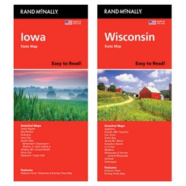 Rand McNally State Maps: Iowa and Wisconsiin (2 Maps)