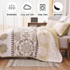 Xruibed Boho Quilt Set Queen Khaki Bohemian Themed Quilt Coverlet