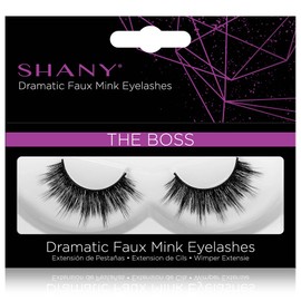 SHANY Classic Faux Mink Eyelashes - Durable Single Pair 3D Reusable Fluffy and Soft Strip Lash with Medium Volume - THE BOSS