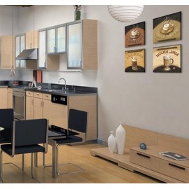 Model No. XXL 6903 4 Piece Split Canvas Image of Art 20 x 20 cm Wall Canvas Artwork, Framed, Ready to Hang, All Images on Large, Real Wood Frames.