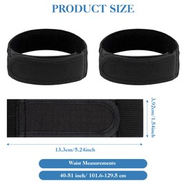 YHTCC 2 PCS Black Velcro Belt, No Buckle Belts for Men, Adjustable Invisible Side Strap for Work, Sports Fitness and Tourism