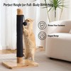 Kicari 29" Tall Solid Wood Cat Scratching Post for Indoor