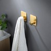 DELITON Gold Towel Hooks- 4 Pack Adhesive Hook for Coat