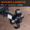 MEOTWARE Trailer Hitch Tri-Ball Mount with Hook - Heavy Duty