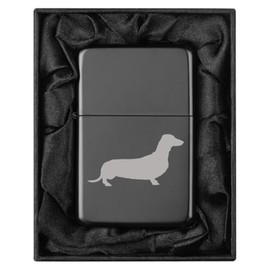 Lighter in Black Silk Lined Gift Box Dachshund (Black)
