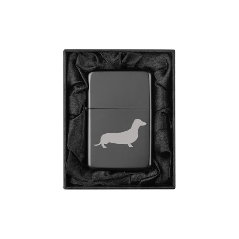 Lighter in Black Silk Lined Gift Box Dachshund (Black)