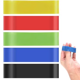 5PCS Hand Band, Finger Resistance Bands Hand Exercise Equipment Strengthener Finger Extensor Bands for Extensor Training Forearm Finger Strength Health and Injury Rehabilitation Sports Stress Relief