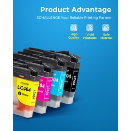 LC404 Compatible Ink Cartridges Replacement for Brother LC404 LC-404 LC404BK to use with MFC-J1205W MFC-J1215W (4-Pack, Black Cyan Magenta Yellow)