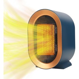 1200W Ceramic Plug in Fan Heater, Portable Electric Heaters with 2 Heat Modes, Overheating & Tip-Over Protection blue