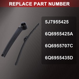 6Q6955425A Heckscheibenwischer Wischerblatt Wischerarm Hinten Scheibenwischer Ersatz für 2003-2009 Golf Mk5 1K1 Golf Plus 5 5M1 521 Polo Mk4 9N 6Q6955707C 6Q6955435D 5J7955425