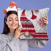 Latch Hook Kits Pillow Christmas Hat Crochet Yarn Cushion Colour
