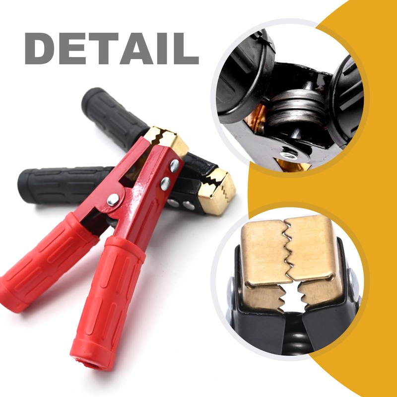 Saihisday 2Pcs Heavy-Duty Insulated Alligator Clips Pure Copper Car Battery