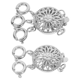 Sewroro 2pcs Necklace Layering Clasp Slide Lock Jewelry Connectors Multi Strands Clasps for Layered Bracelet Necklace Jewelry Crafts