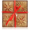 com-four® 12-Piece straw stars set - Christmas tree decorations made