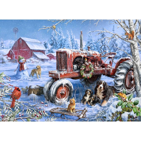 Vermont Christmas Company Christmas on The Farm Jigsaw Puzzle 1000 Piece