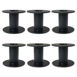 Plastic Spool RLECS 6pcs 71mm Black Bobbin Empty Spools for Embroidery Thread, Yarn, Ribbon, Crafts and Sewing