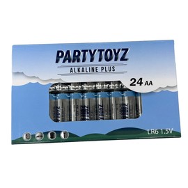 Partytoyz Inc AA Alkaline Batteries Multi Pack, 1.5 Volt, 10-Year Shelf Life (24 Pack)