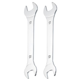 sourcing map 2pcs Super Thin Open End spanners Metric, 12mm x 13mm, Slim Chrome-Vanadium Steel Wrench Tool for Tight Spaces Repair
